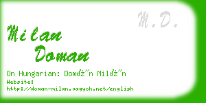 milan doman business card